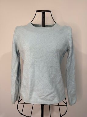 Charter Club 100% Cashmere Sweater Small Light Blue Crewneck Soft Classic